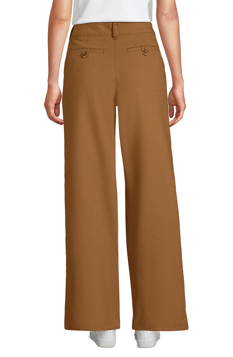 Lands' End Stretch Canvas High Rise Wide Leg Pants, Alternate, color, Canyon Camel