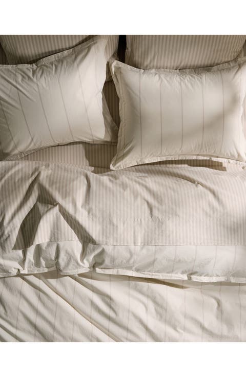 Percale Striped Sham Set