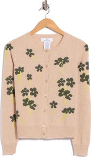 Magaschoni Floral Intarsia Cashmere Cardigan