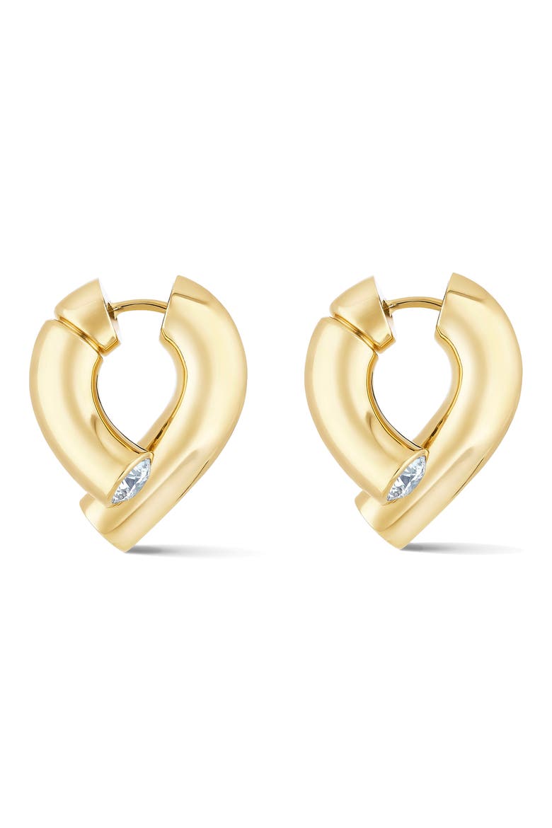 Oera Diamond Bezel Earrings, Alternate, color, YELLOW GOLD