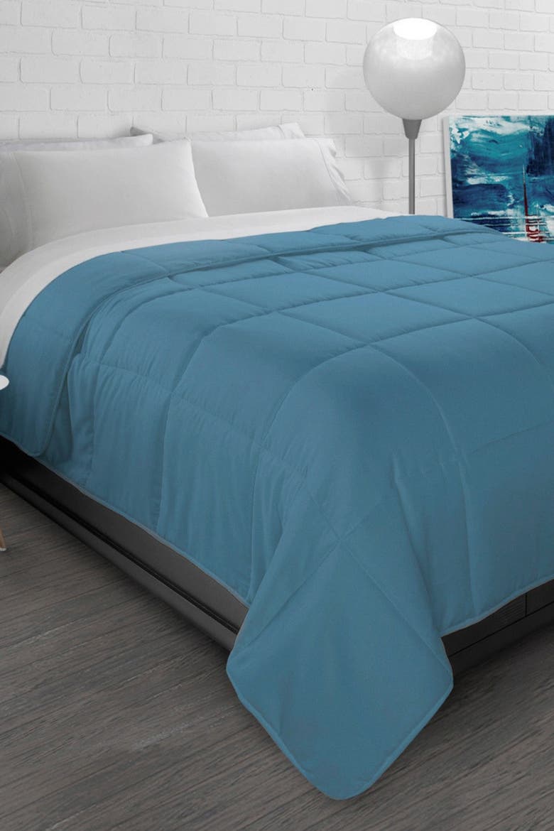 Slate Blue All-Season Super Soft Triple Brushed Microfiber Down-Alternative Full/Queen Comforter, Main, color, SLATE BLUE