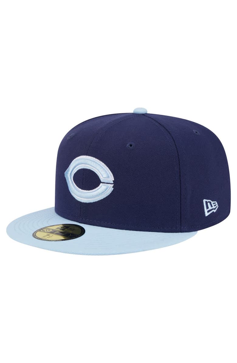 New Era Men's New Era Navy/Light Blue Cincinnati Reds Color Pack 2-Tone 59FIFTY Fitted Hat, Alternate, color, 
