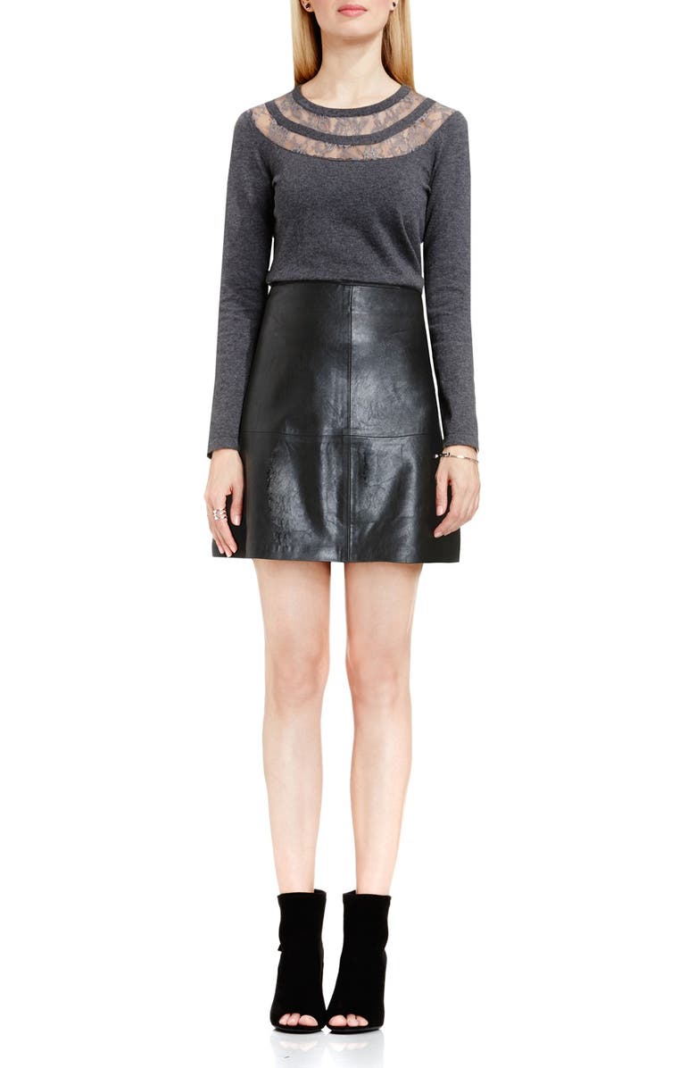Vince Camuto Faux Leather A-Line Skirt, Alternate, color, 