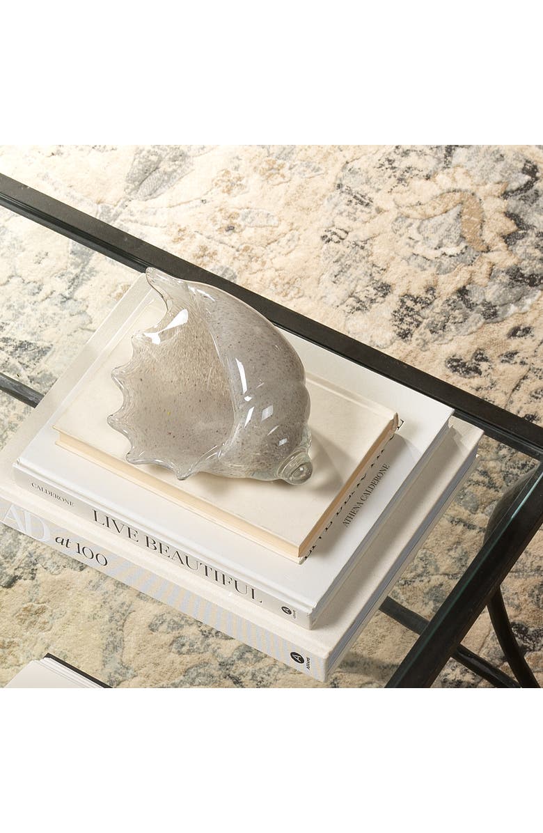 JAMIE YOUNG Triton Hand Blown Decorative Glass Shell, Grey, Alternate, color, Grey