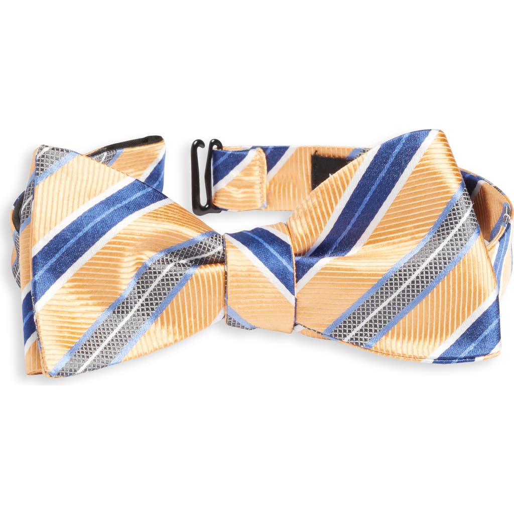 Nordstrom Stripe Silk Pre-tied Bow Tie In Yellow