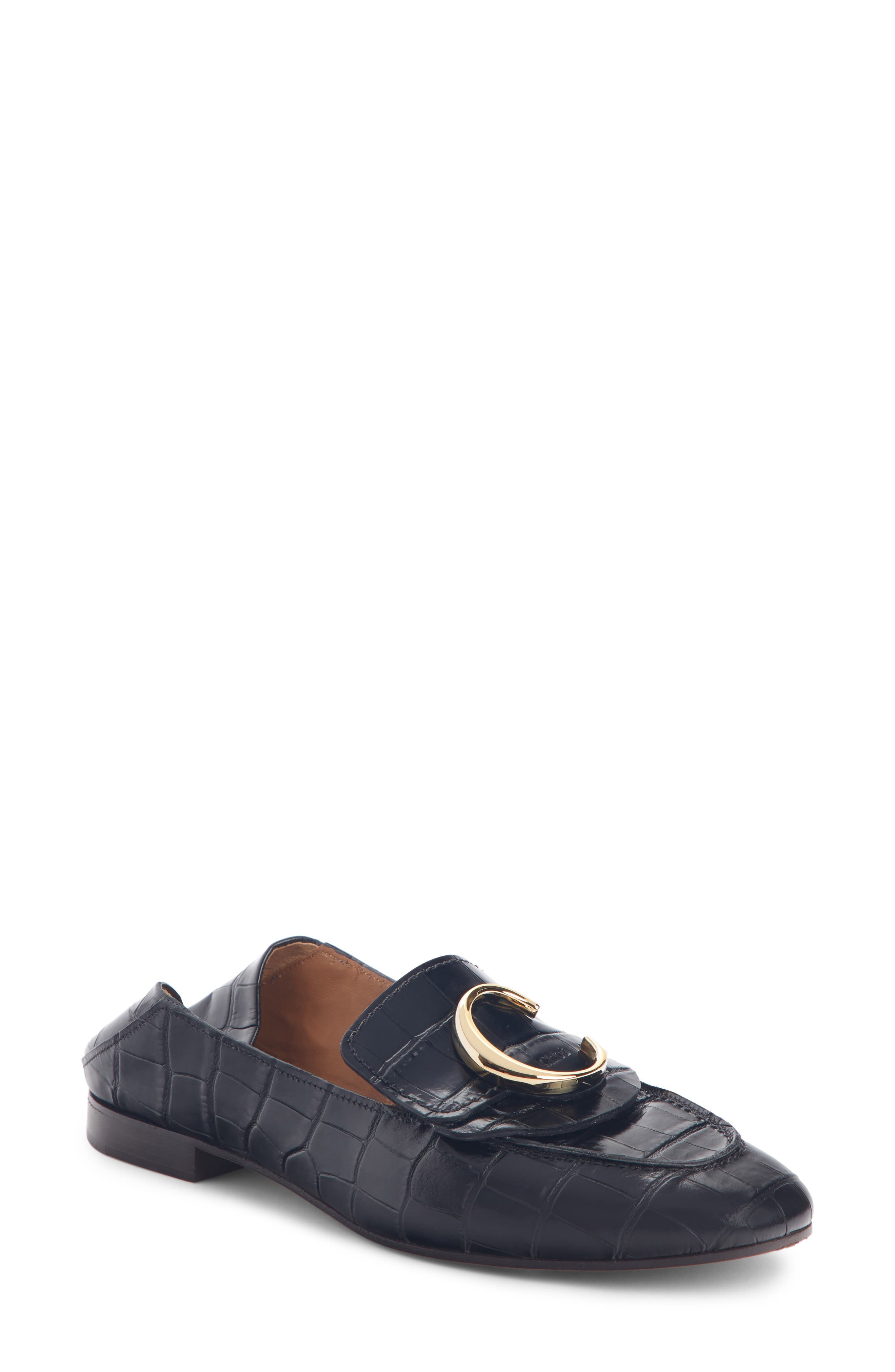 Chloé C Croc-Embossed Convertible Loafer, Main, color, 
