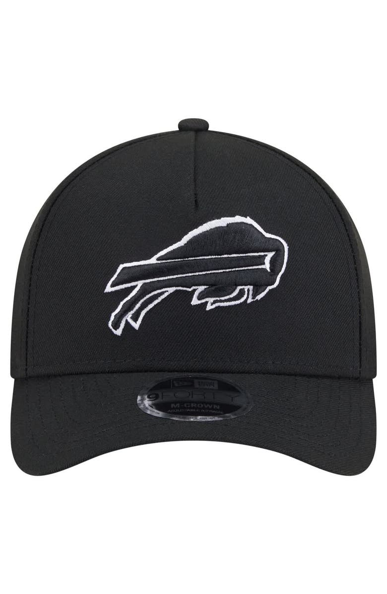 New Era Men's New Era  Black Buffalo Bills Team Collection 9FORTY M-Crown A-Frame Adjustable Hat, Alternate, color, 