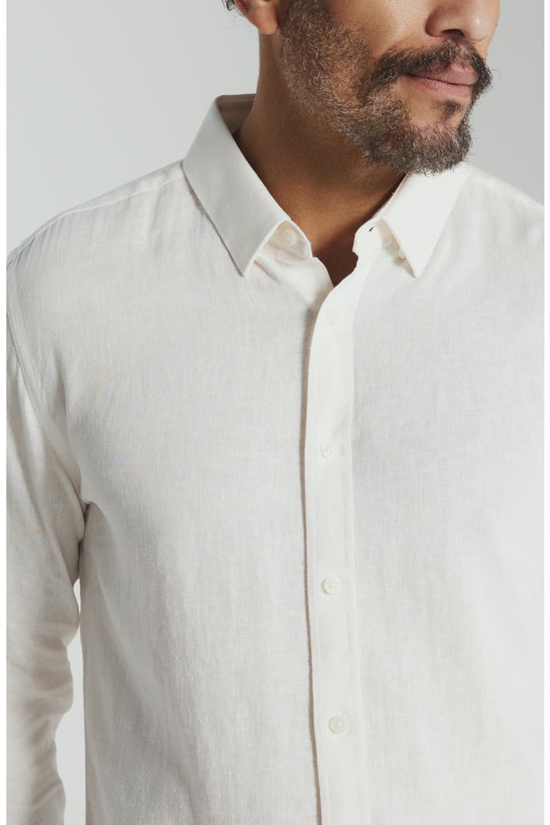 Oasis Linen Blend Button-Up Shirt, Alternate, color, WHITE