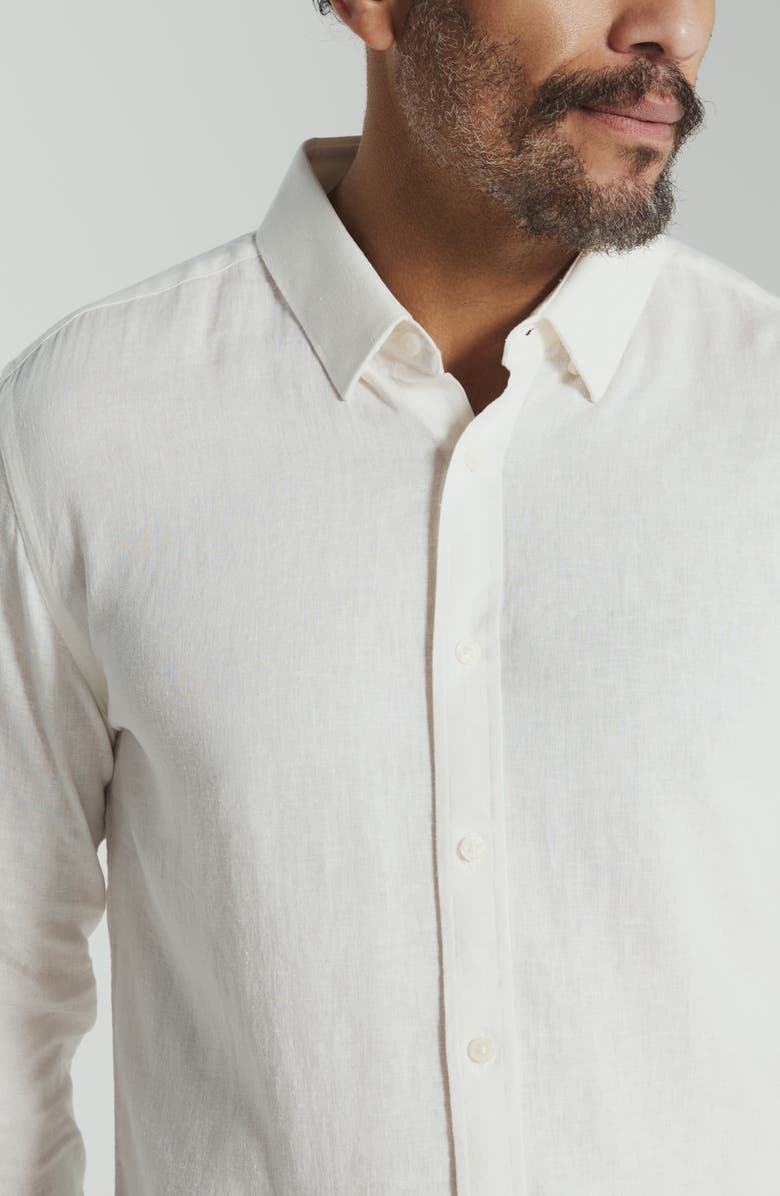 7 Diamonds Oasis Linen Blend Button-Up Shirt, Alternate, color, White