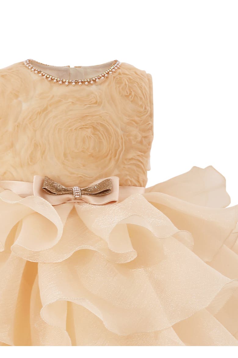 Floral Ruffle Occasion Dress, Alternate, color, Cream