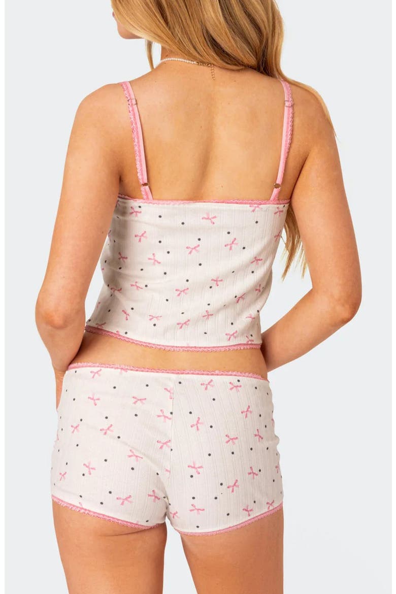 Shelly Print Pointelle Crop Camisole, Alternate, color, WHITE