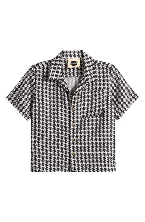 Kids
 Sea Hound Print Short Sleeve Button-Up Shirt (Toddler, Little Kid 
Big Kid)