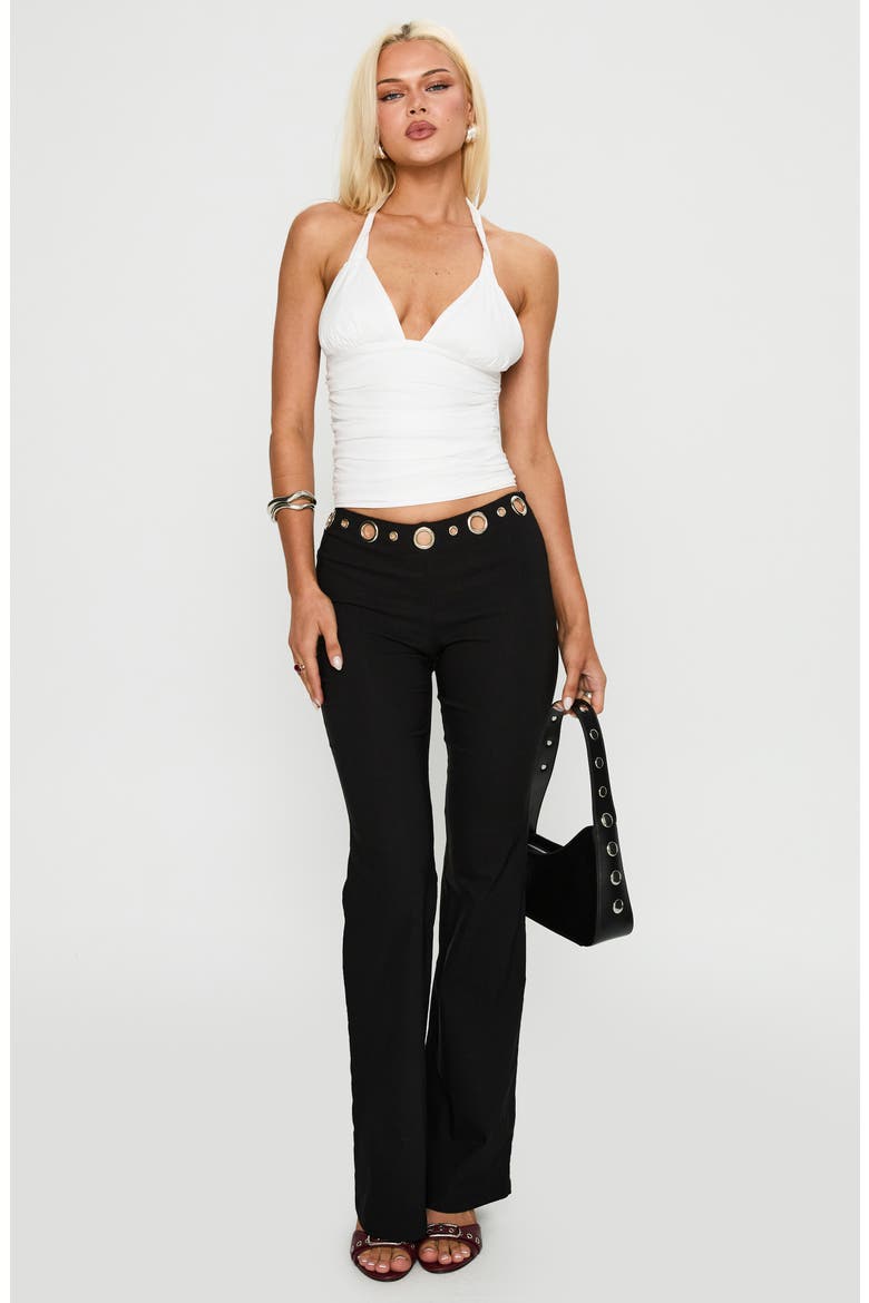 True Grit Grommet Trim Flare Pants, Alternate, color, BLACK