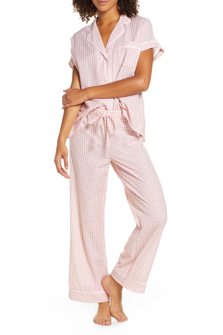 Gingham Check Bedtime Pajamas, Main, color, BESSY GINGHAM SWEET DAHLIA