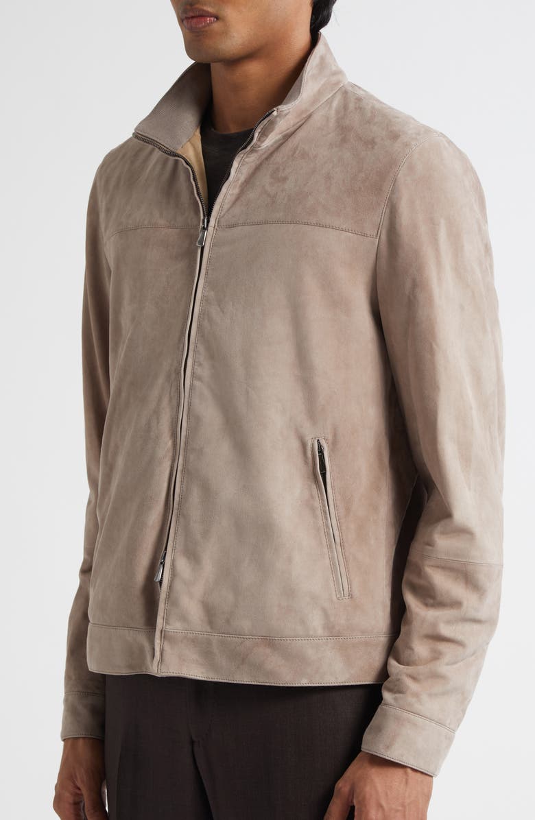 Thom Sweeney Suede Jacket, Alternate, color, Taupe