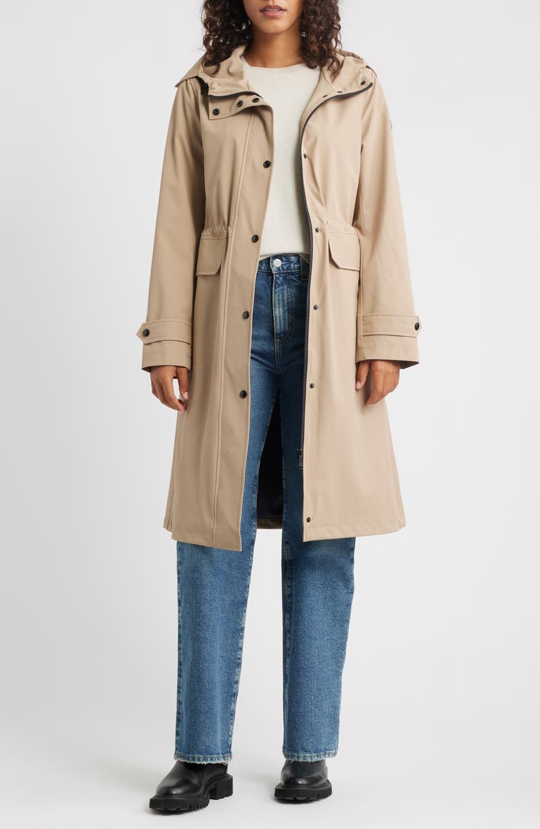 Sam Edelman Hooded Longline Coat, Alternate, color, Khaki