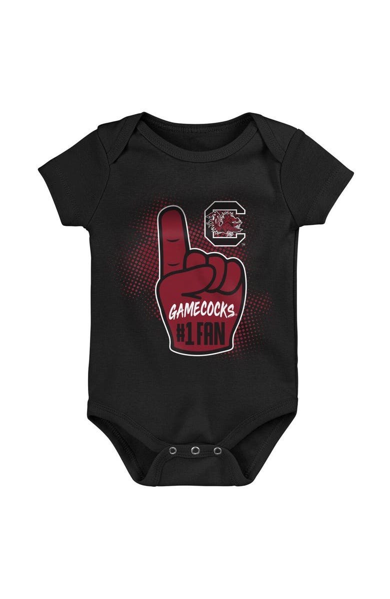 Outerstuff Infant Garnet/Black/Heathered Gray South Carolina Gamecocks 3-Pack Game On Bodysuit Set, Alternate, color,