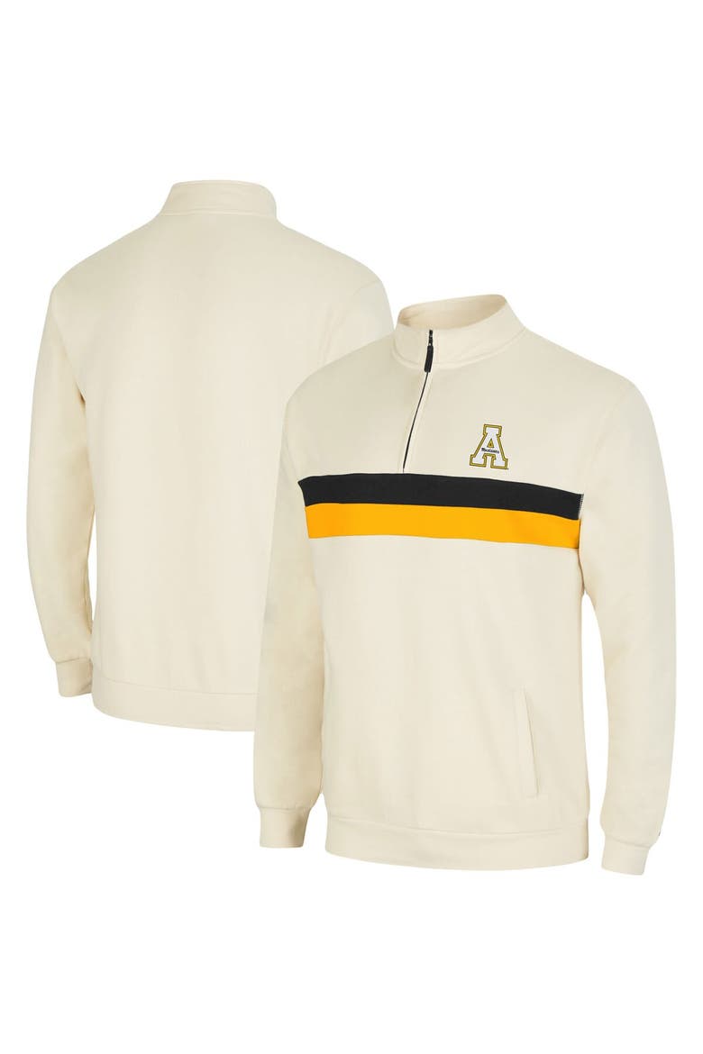 Men's Colosseum Cream Appalachian State Mountaineers Activities Quarter-Zip Jacket, Main, color, Cream