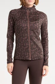 90 DEGREE BY REFLEX Brisa Interlock Flared Full Zip Sweatshirt