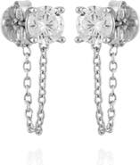 Vince Camuto Cubic Zirconia Chain Jacket Earrings