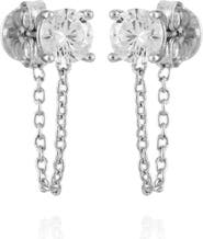 Vince Camuto Cubic Zirconia Chain Jacket Earrings