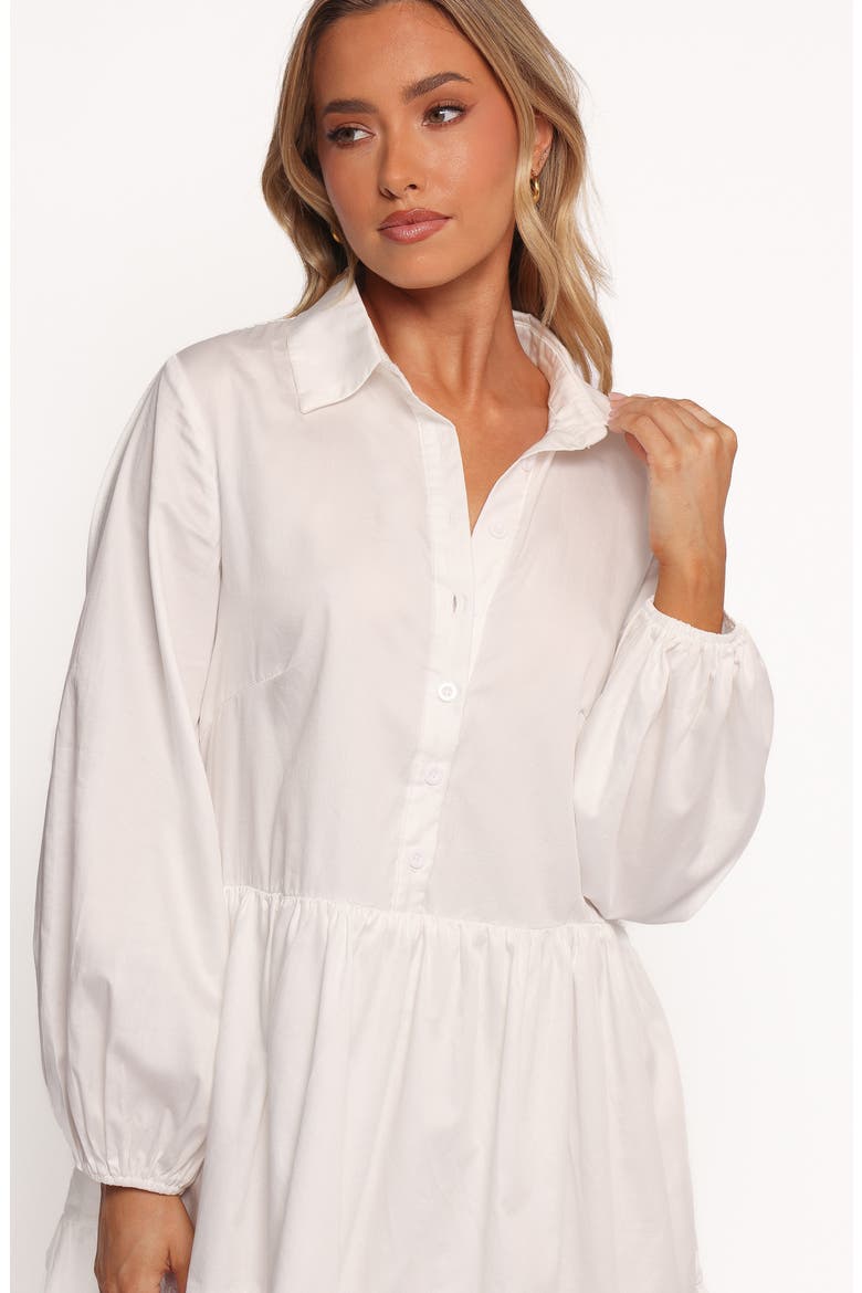 Carlotta Long Sleeve Mini Shirtdress, Alternate, color, WHITE