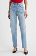 Pistola Cassie Raw Hem Super High Waist Straight Leg Jeans