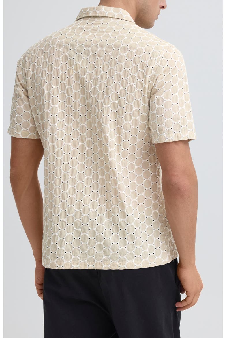 Samwell Embroidered Eyelet Camp Shirt, Alternate, color, PLAZA TAUPE