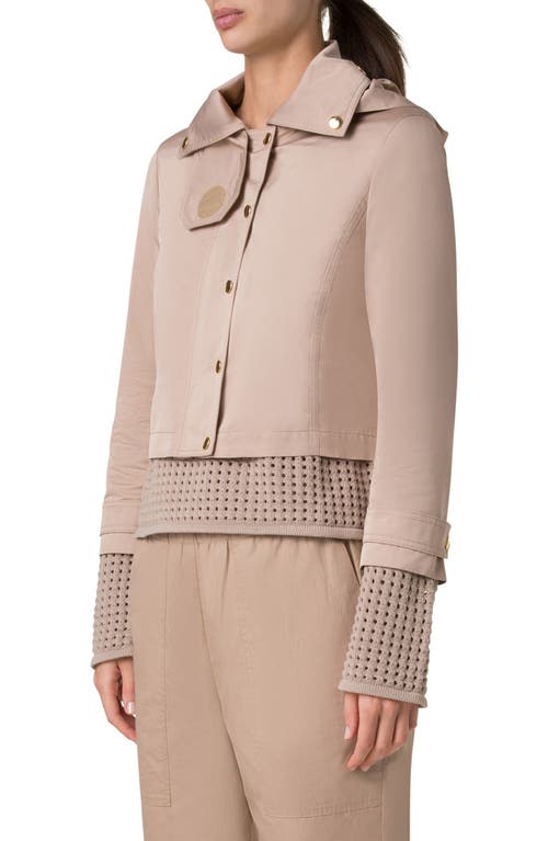 Akris Punto Water Repellent Taffeta Crop Jacket In Beige