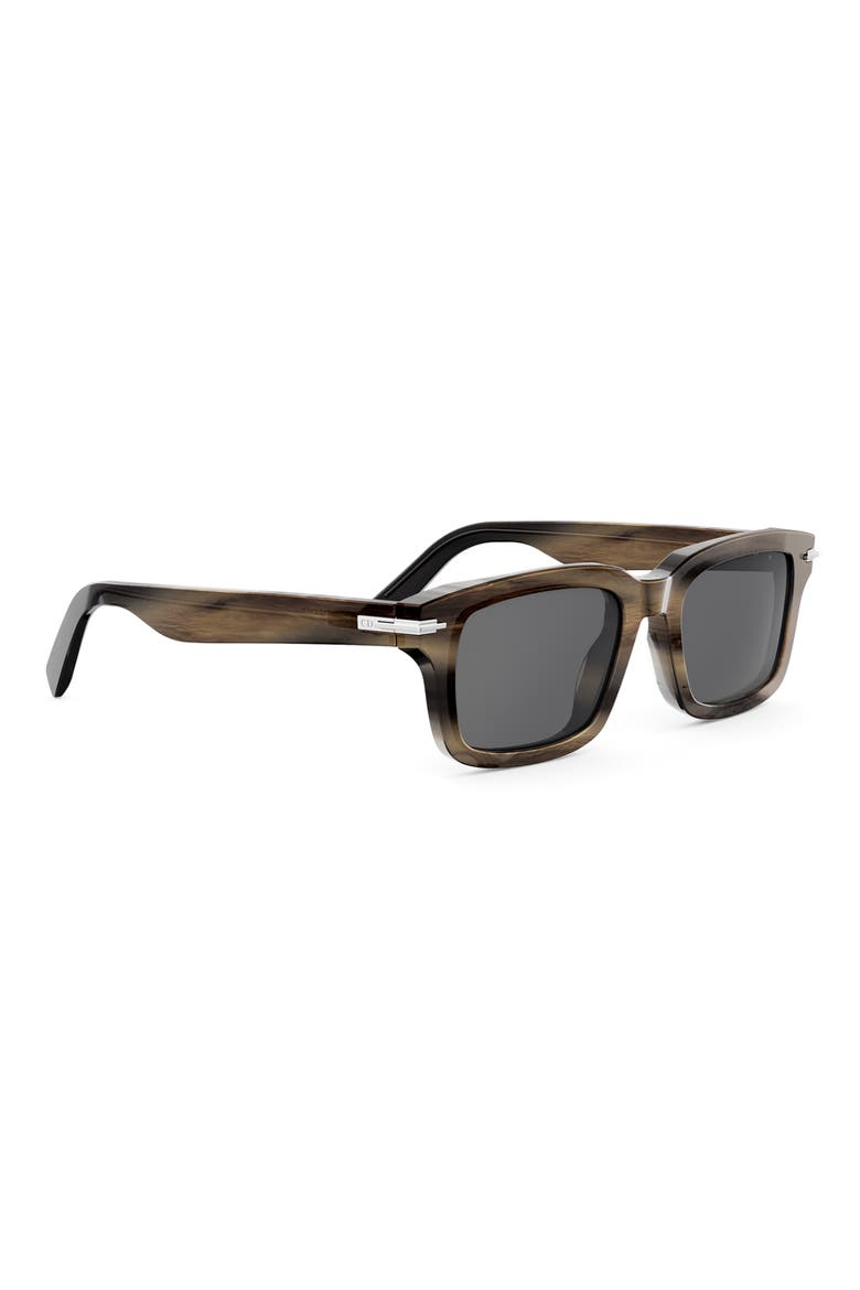 'DiorBlacksuit S16I 52mm Rectangular Sunglasses, Alternate, color, BROWN HORN / SMOKE