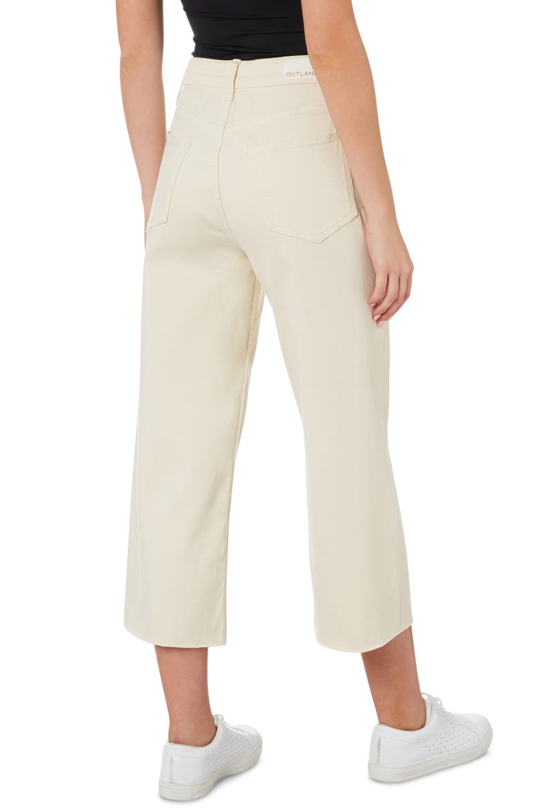 Sienna Organic Stretch Cotton Wide Leg Crop Jeans, Alternate, color, ECRU