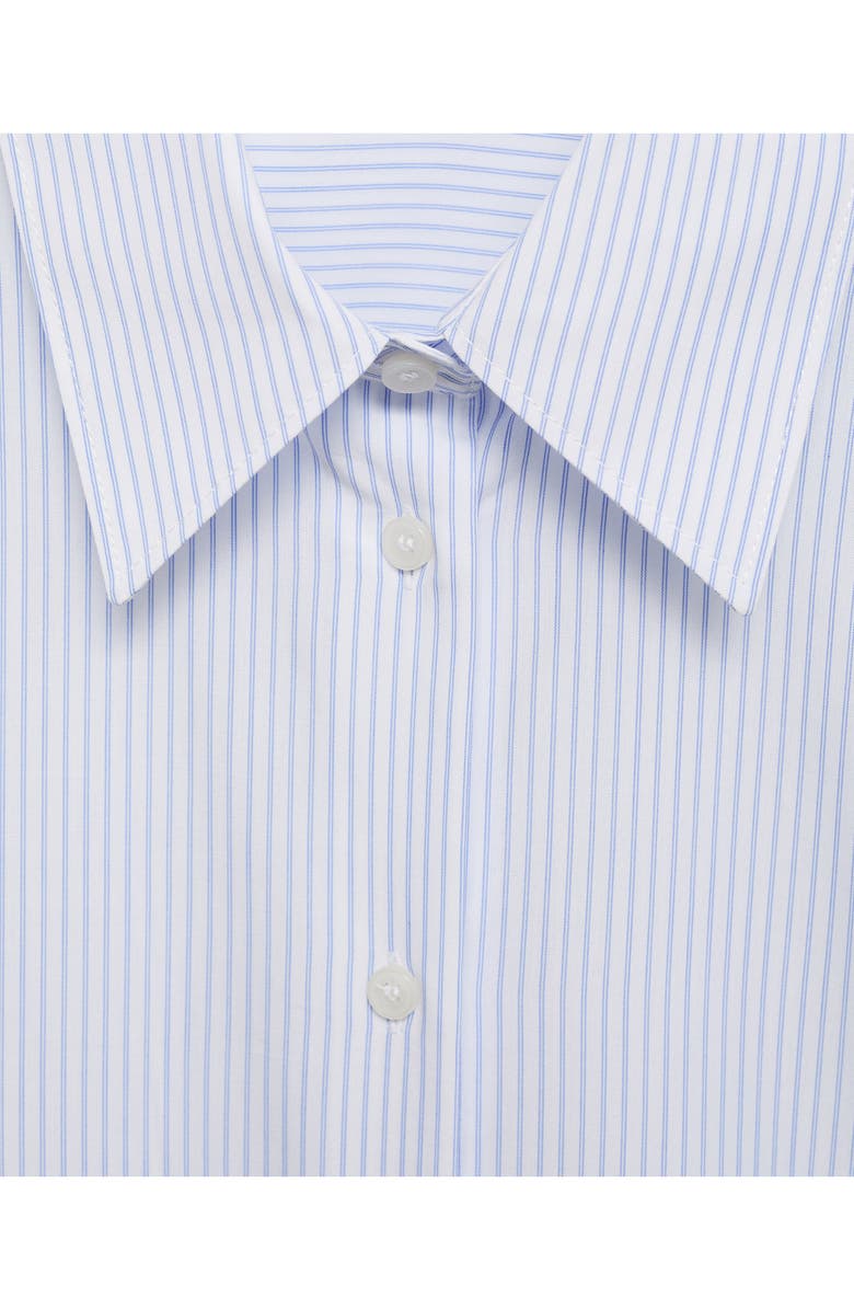 MANGO Stripe Button-Up Shirt, Alternate, color, Sky Blue