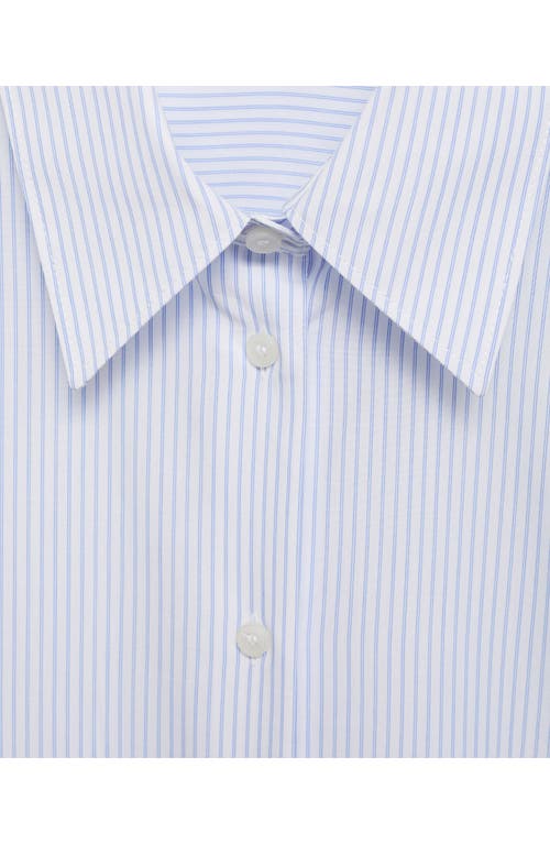 Mango Stripe Button-up Shirt In Sky Blue