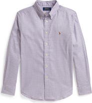 Polo Ralph Lauren Kids' Performance Plaid Long Sleeve Button-Down Shirt