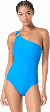 MICHAEL Michael Kors One Shoulder Underwire One Piece Swimsuit