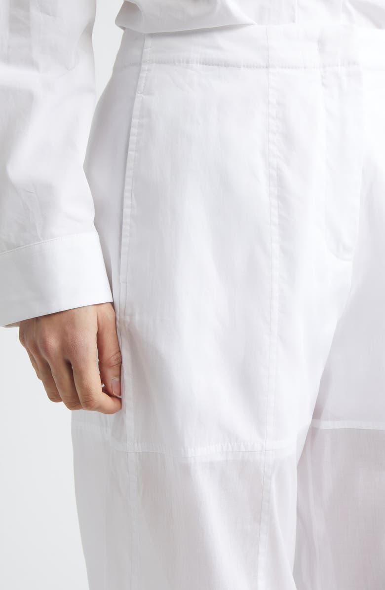 Jil Sander Multicut Cotton Pants, Alternate, color, Optic White