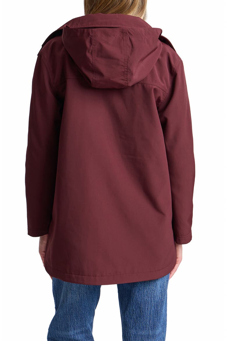 Funnel Neck Hood Rain Jacket, Alternate, color, PLUM