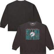 Mitchell & Ness Men's Mitchell & Ness  Black Miami Dolphins Downtown Crew Vintage Logo Sweatshirt