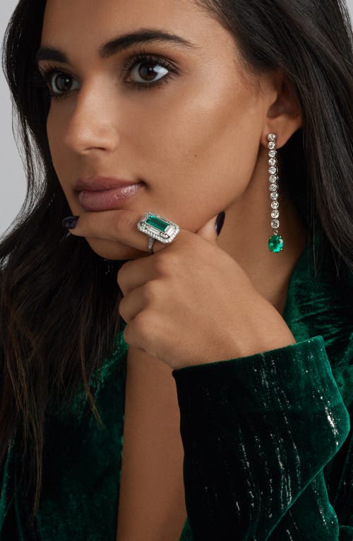 Mindi Mond Art Deco Engraved Colombian Emerald & Diamond Ring