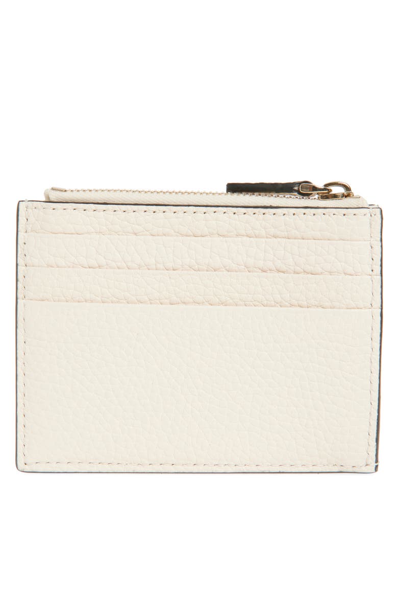 Rockstud Leather Coin Card Case, Alternate, color, LIGHT IVORY