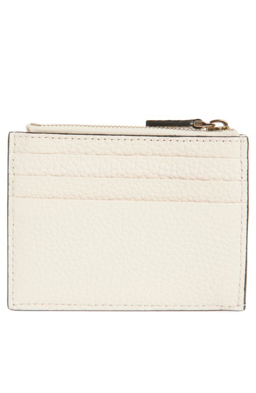 Valentino Garavani Rockstud Leather Coin Card Case In Light Ivory