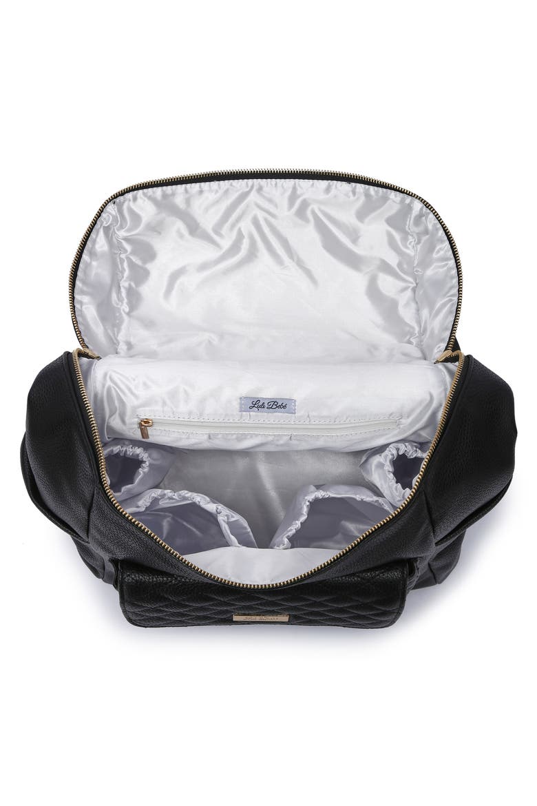 Monaco Faux Leather Diaper Backpack, Alternate, color, EBONY BLACK