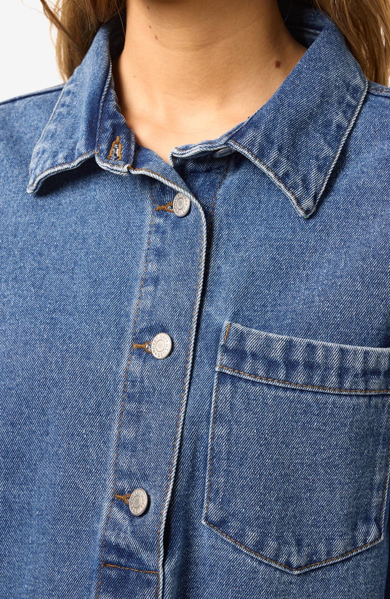 Noisy may Delilah Denim Shirtdress, Alternate, color, Medium Blue Denim