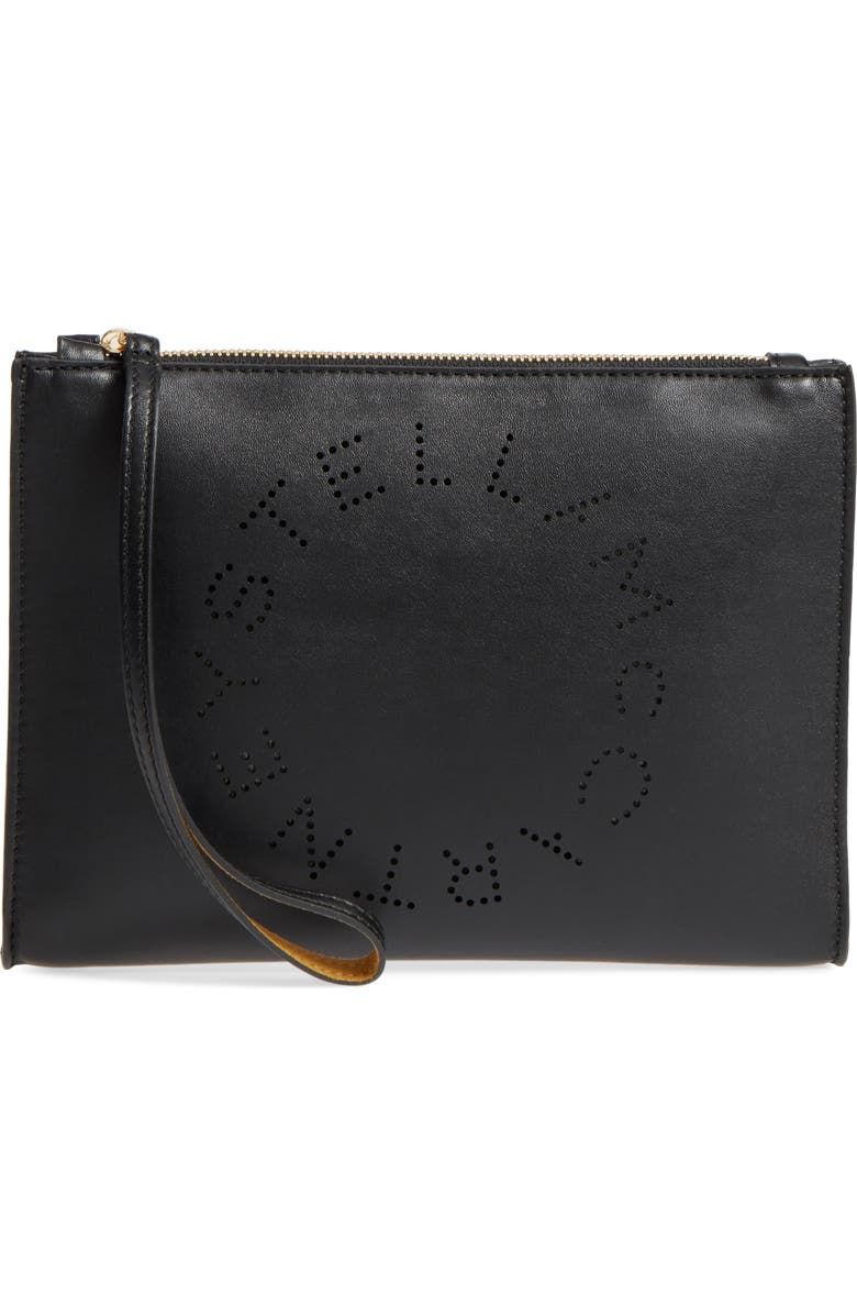 Stella McCartney Alter Faux Nappa Leather Wristlet Clutch, Main, color,