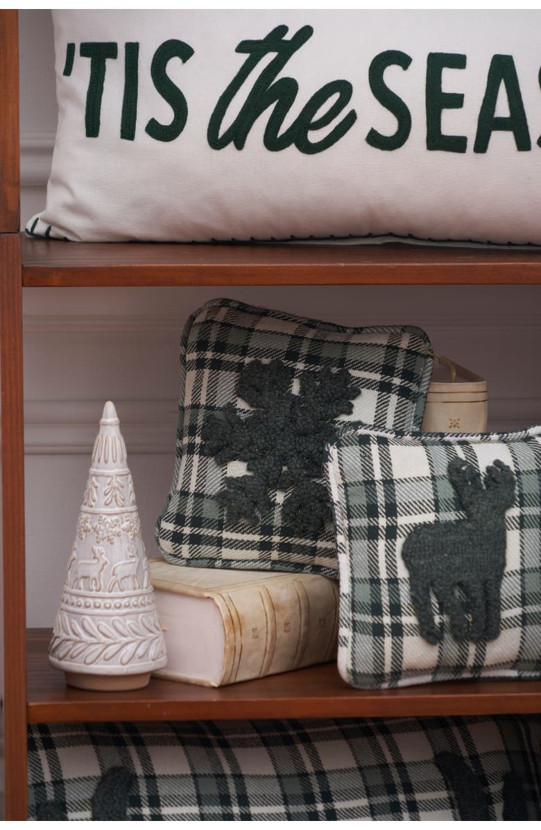 C&F Home Snowflake Throw Pillow, 8" x 8", Alternate, color, Green