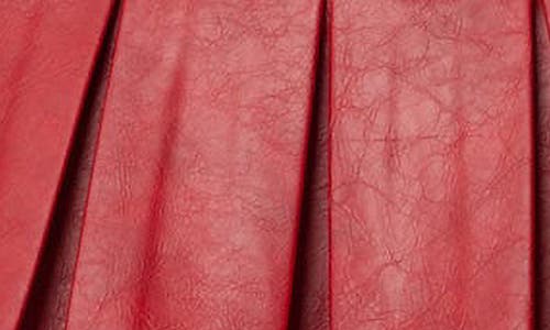 Edikted Carmine Pleated Faux Leather Miniskirt In Red