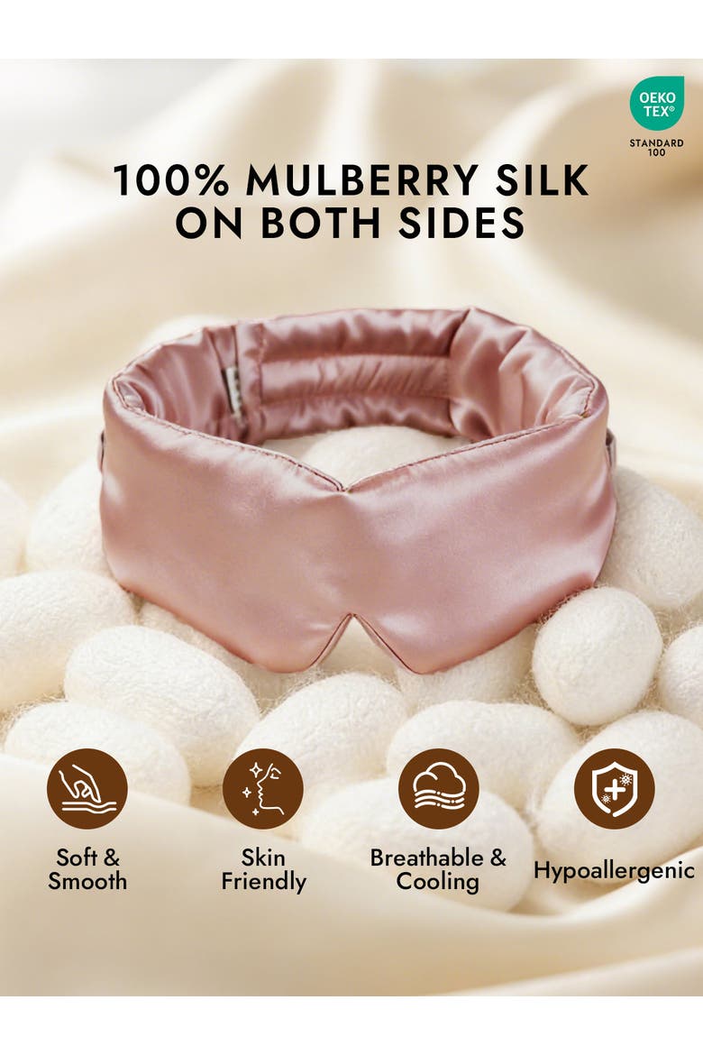 Elegant One Piece Silk Sleep Eye Mask, Alternate, color, PaleMauve
