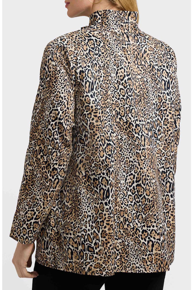 Carolina Leopard Print Cotton Sateen Button-Up Shirt, Alternate, color, BROWN MULTI