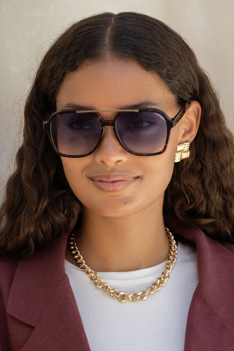Spencer Aviator Sunglasses, Alternate, color, Tortoise / Blue