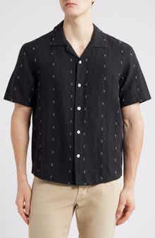 rag & bone Avery Embroidered Cotton & Linen Linen Camp Shirt